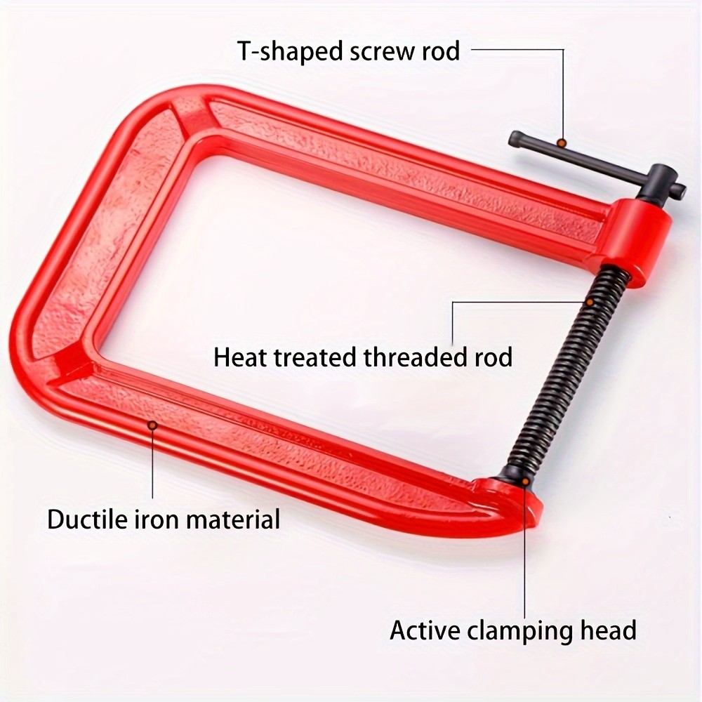 G Clamp Deep Reach C Clamp,4 Inch C-Clamp Set, Heavy Duty Steel C Clamp Industrial Strength C Clamps