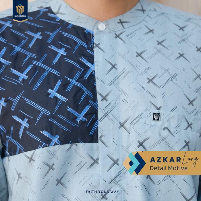 Muslimadani Baju Koko Yarham Lengan Panjang Muslimadani Kemeja Koko Katun Printing Pakaian Muslim