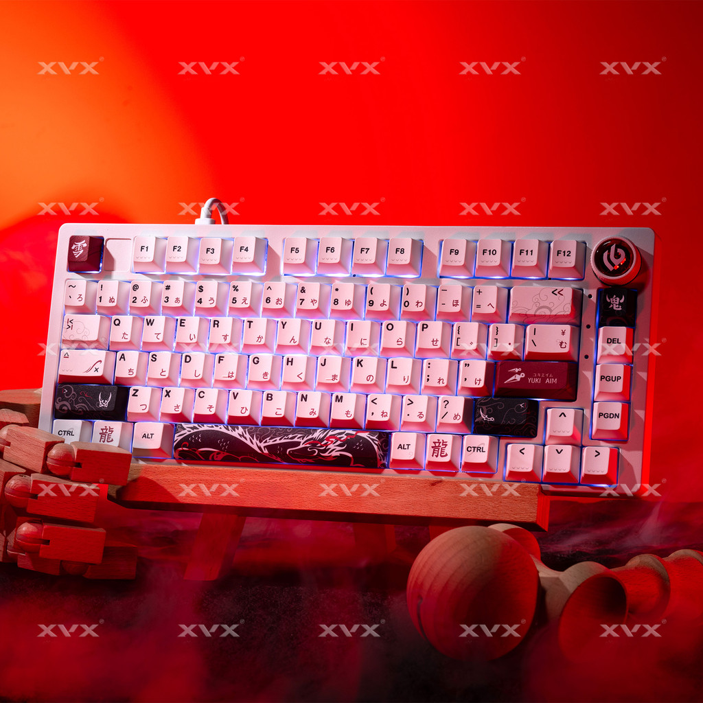 XVX New Yuki Aim Keycaps for Keyboard Japanese Anime Keycaps PBT Dye-Sublimation Thick Keycaps