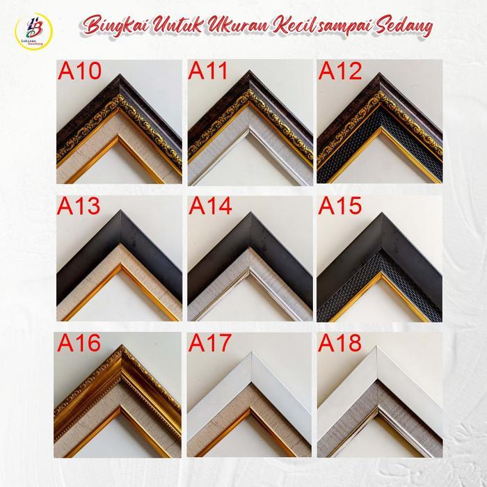 Lukisan Kaligrafi Surat Yasin Biru Oranye 151x81cm Handmade Kanvas Premium Siap kirim