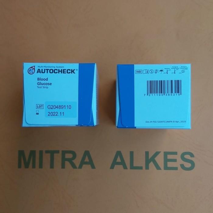 STRIP GULA DARAH AUTOCHECK. GLUCOSA / GLUCOSE TEST STRIP AUTO CHECK. STIK GULADARAH AUTOCHEK.