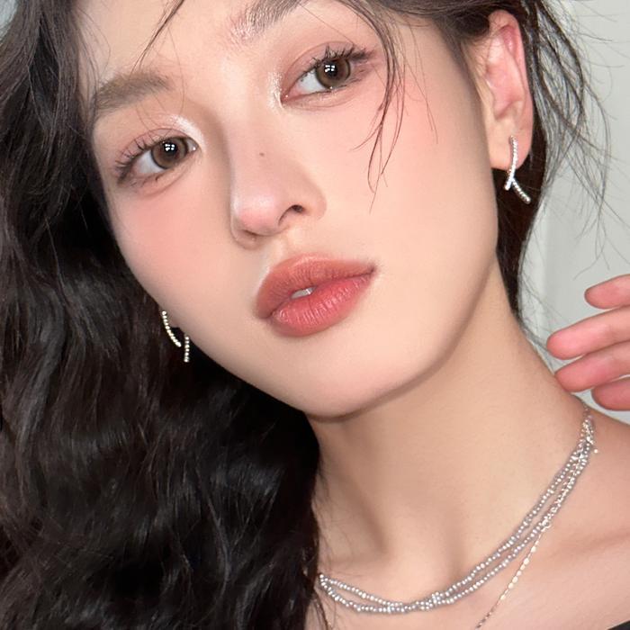 EAR PARTNER-S925 Anting-anting belakang bertahtakan berlian emas dan perak untuk wanita, gaya baru