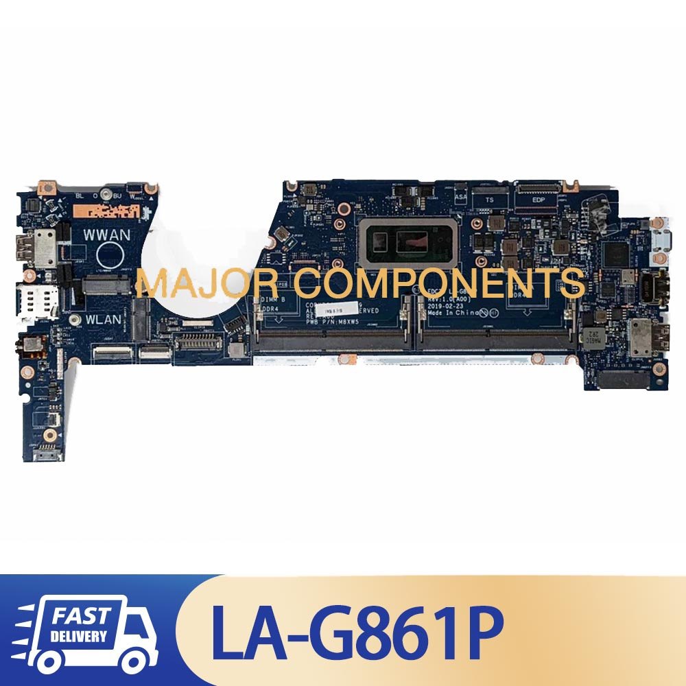 LA-G861P 9XFPT 09XFPT For Dell Latitude 13 7300 Laptop Motherboard Intel Core i5-8365U DDR4 UHD