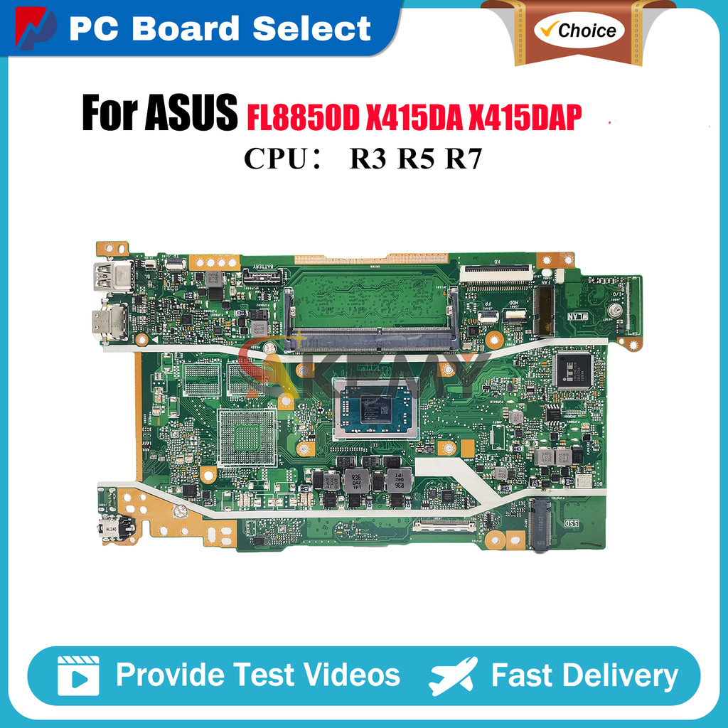 X415DA Laptop Motherboard For ASUS VivoBook X415DAP FL8850D X415DA X415D Notebook Mainboard With R3