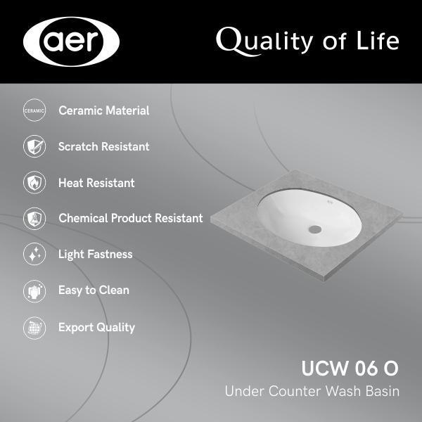 AER Under Counter Washbasin / Wastafel Keramik Tanam UCW 06-O