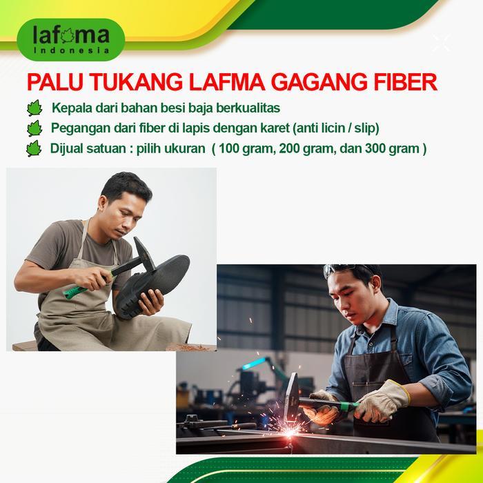 Lafma Palu kecil gagang Fiber 100 200 300 Gram Bahan Besi baja Full Pegangan Karet Nyaman palu