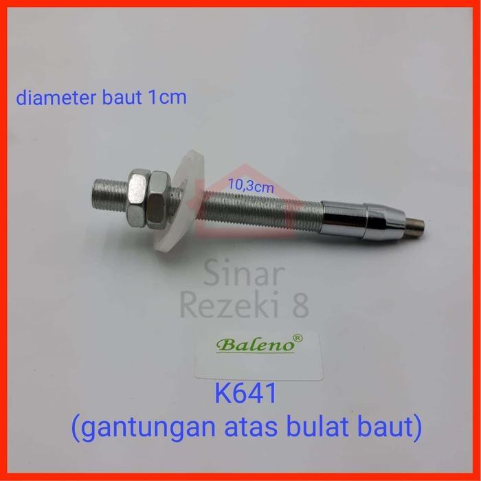 K641 Gantungan Kaca ATAS Bulat Baut Bracket Ambalan Kawat Sling Baja .
