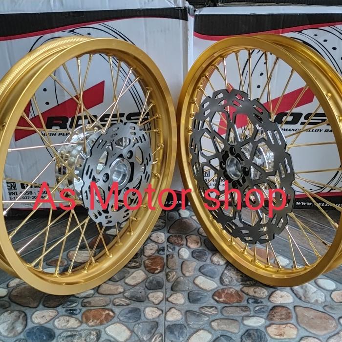 sepaket velg rossi 160-185x17 tromol plus piringan jari2 satria fu150