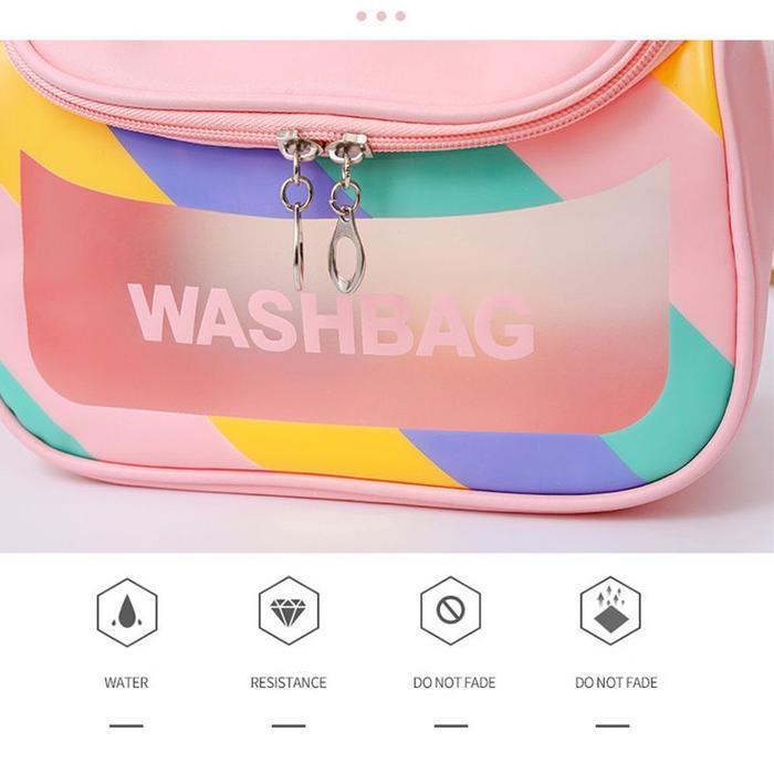 FXG - Tas Kosmetik Travel Premium WashBag Transparan Anti Air Pounch Make UP TK08