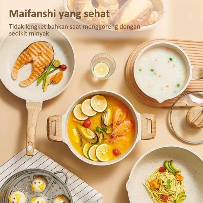 1 Set Peralatan Masak Anti Lengket Peralatan Masak 7Pcs Peralatan Dapur Hitam Wajan Anti Lengket Set