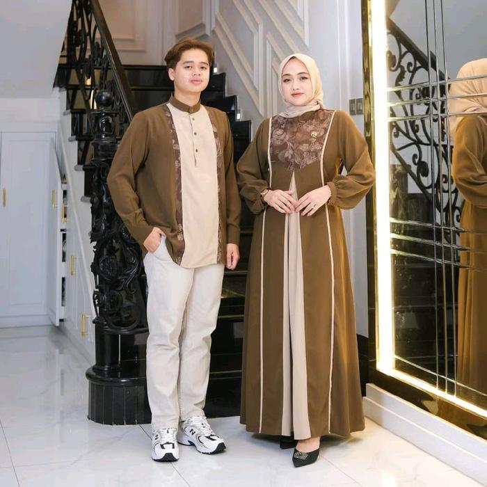 Fauzi- By Gwenza Sameera Couple Suami Istri Sarimbit Gamis Pakaian Muslim Pria Wanita