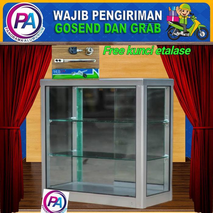 Etalase kaca aluminium/ Etalase rokok serbaguna BISA GOSEND