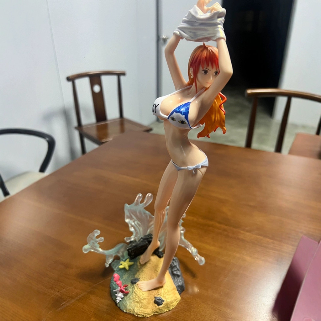 25cm One Piece Anime PeripheralSwimsuit Nami Figure Tabletop Doll Model Toy Decoration Collection