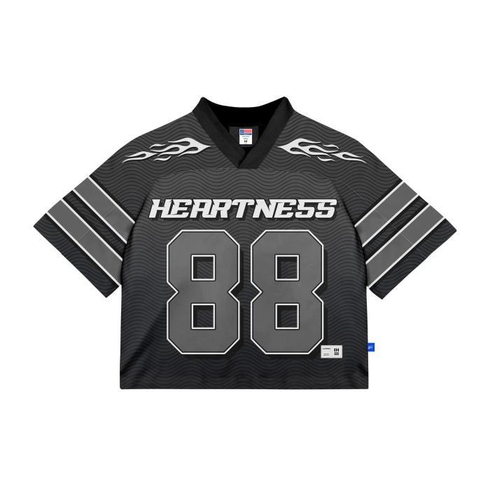 Premium HEARTNESS Tshirt Jersey Oversize Boxy Floyd Vintage Kerah V-neck AtasanPriaWanita