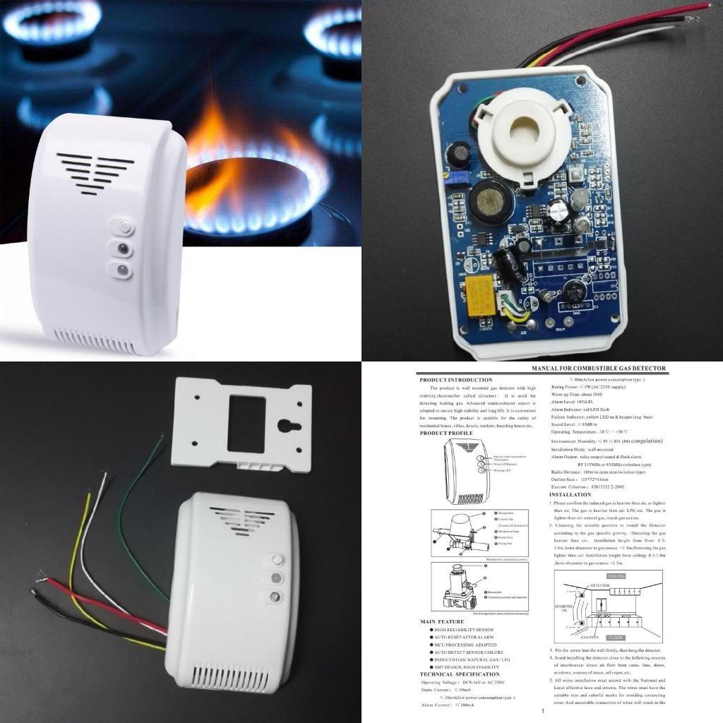 12V Gas Detector Sensor Alarm Propane Butane LPG Natural Motor Home CamperNatural Gas Liquefied Gas
