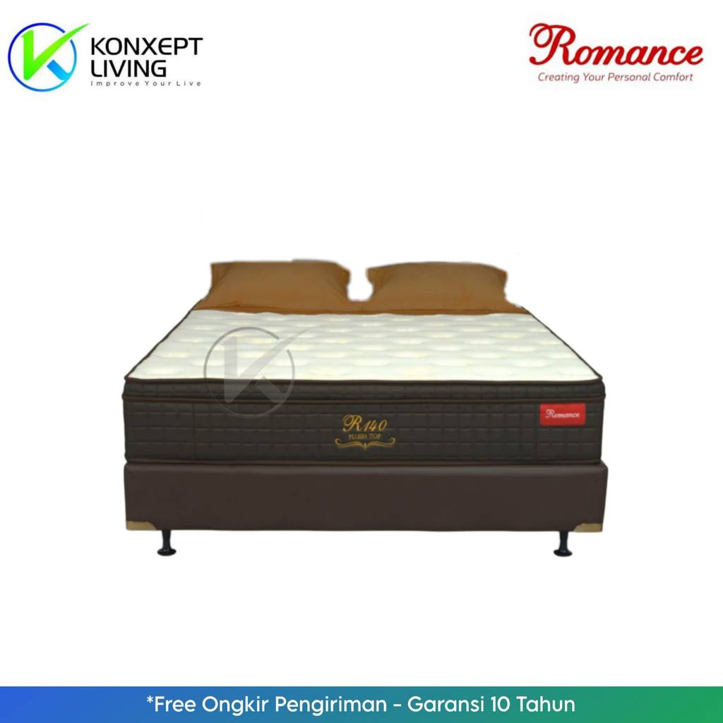 Romance Springbed R140 Plushtop Ukuran 200x200 Fullset Tanpa Sandaran