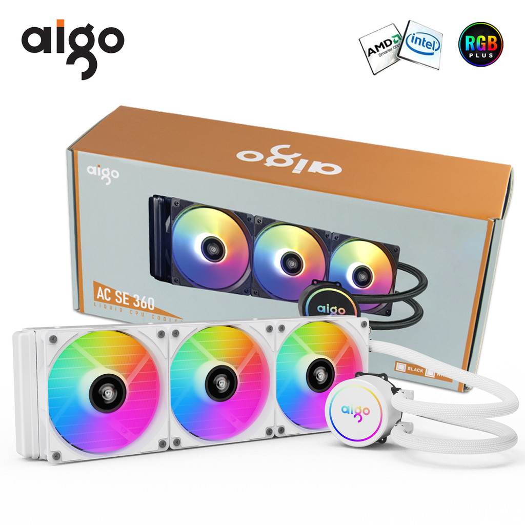 Aigo White Water Cooler CPU Cooling computer RGB Water Cooling Heatsink Integrated CPU Cooler Fan Ra