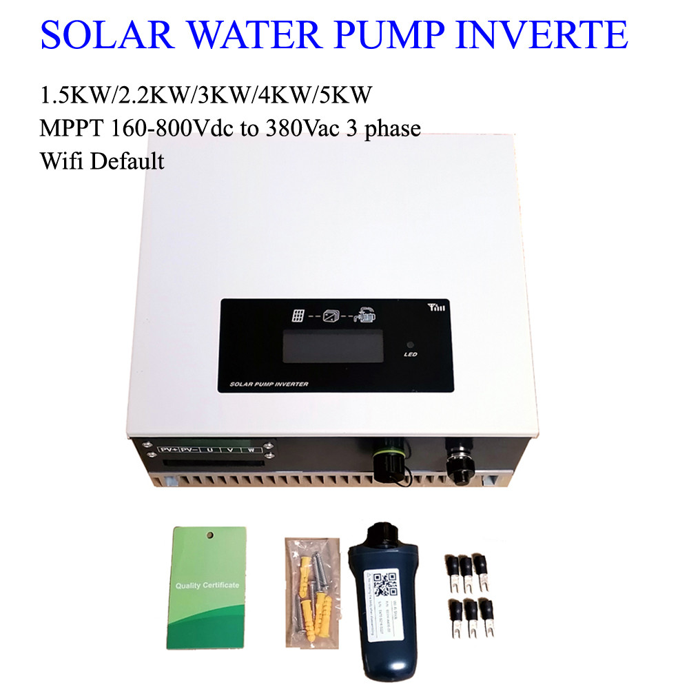 2.2KW/2200W Solar Water Pump Inverter With Wifi Communication, MPPT Input 160~800VDC, Output 380Vac 