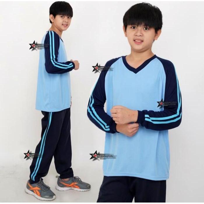SD-SETELAN BAJU KAOS OLAHRAGA ANAK SEKOLAH DASAR / SERAGAM BAJU TRAINING OLAHRAGA ANAK SEKOLAH