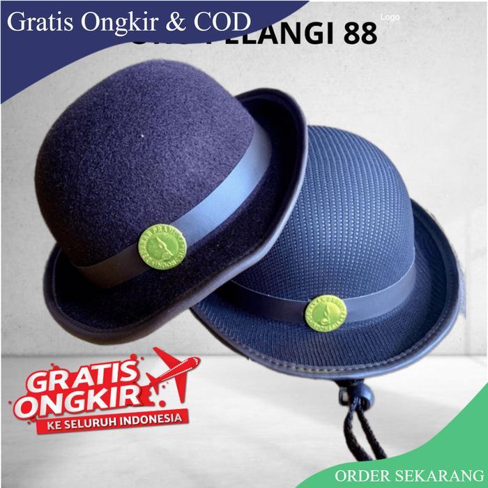 Topi Pramuka Boni Laken & Rajut Topi Boni Pramuka Putri Penggalang Penegak