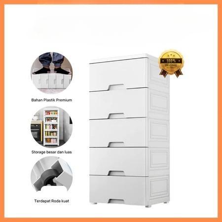 Lemari Pakaian/Lemari plastik/Laci Plastik/Lemari Jumbo Laci Plastik /Laci 3 4 5 6 7 Susun Putih
