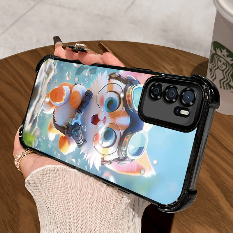 Casing Hp untuk OPPO A16 A16s A54s Case Casing pola Kucing lucu dan macan macan Cesing HP Kesing emp