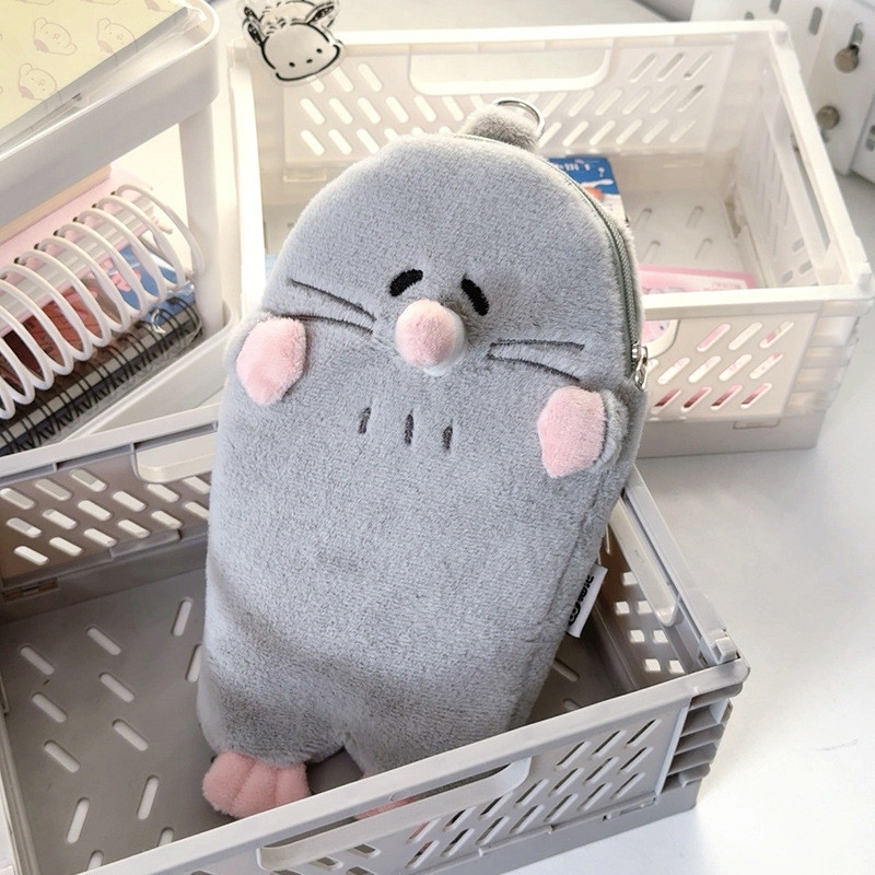 Mole Plush Pen Case Large-capacity Stationery Box Mobile Phone Birthday Gift Original Plush Design