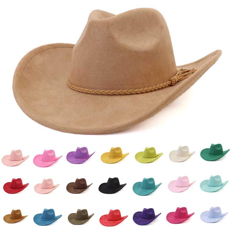 Vegan suede cowboy hat jazz panama hat unisex women's hat wide brim cowboy hat women's hat cowboy
