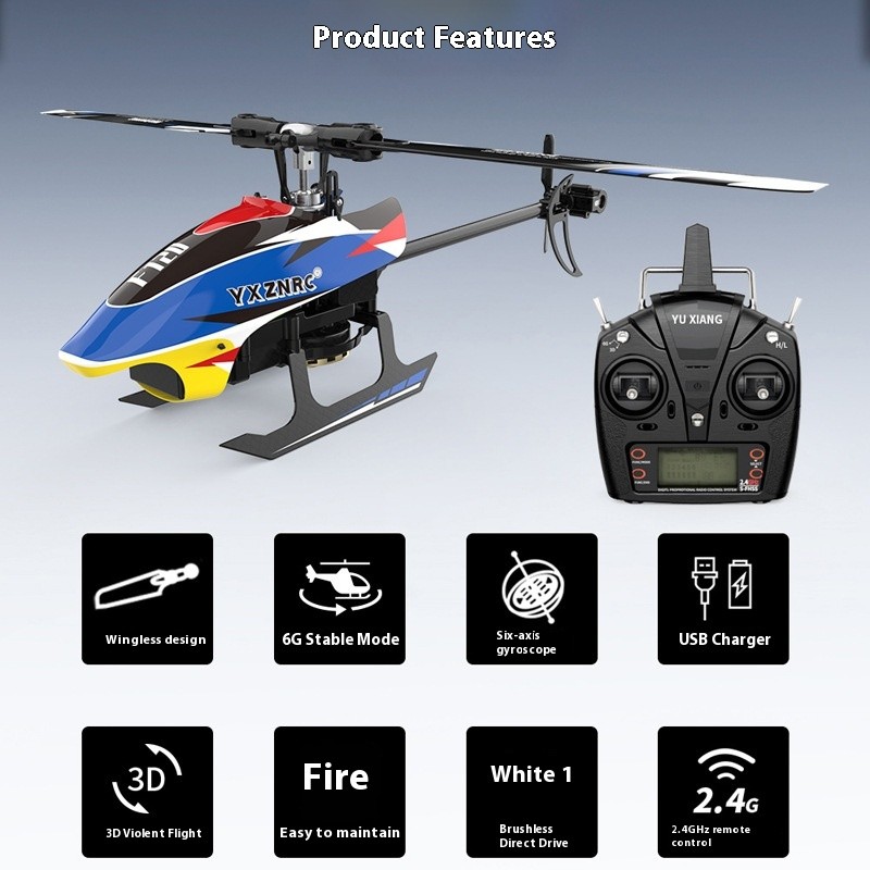 YUXIANG F120 6CH 3D Brushless RC Heli RTF 2.4GHz Metal Swash Aerobatic Electric Warbird Model Gift