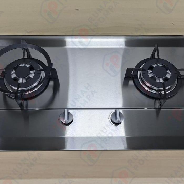 Kompor Tanam Stainless 2 Tungku Rinai RB 712 N (S)