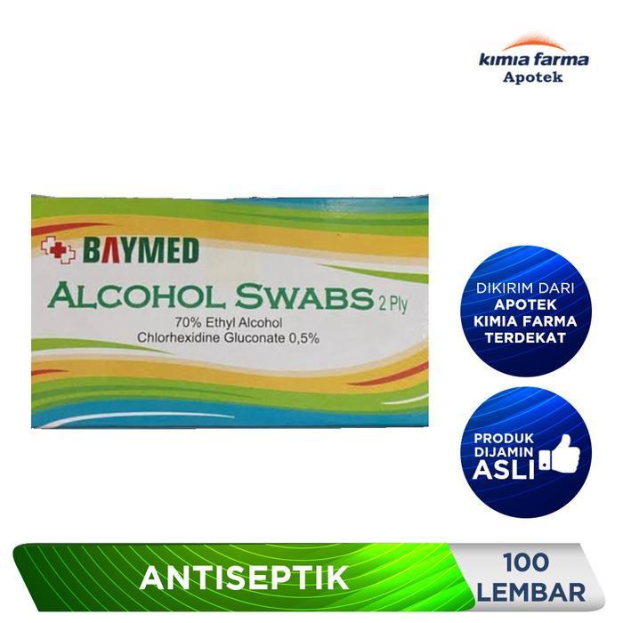 Sedia BAYMED ALKOHOL SWAB 2 PLY DUS 100 LEMBAR / TISU ANTISEPTIK / KIMIA FARMA