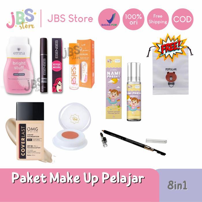 [8IN1] Paket Make Up Pelajar/ Emina/ OMG