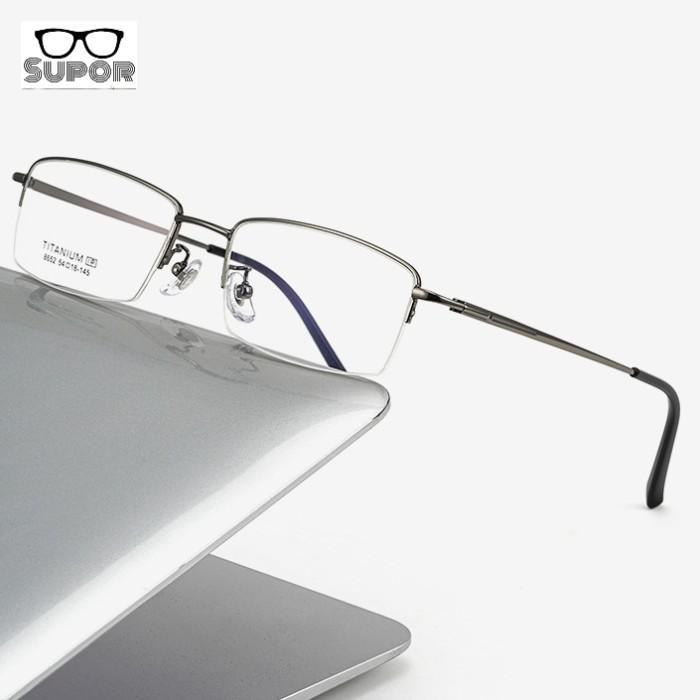 SUPOR HF14 XL Frame kacamata Titanium Kaca mata Half Frame PRIA executive Profesional bisnis RINGAN