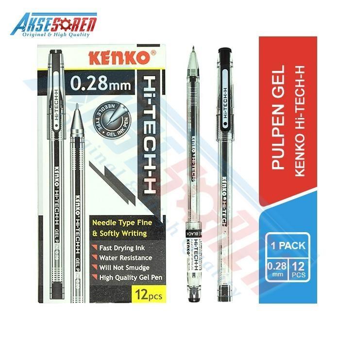 Pulpen Gel 1 Pack Kenko [Hi-TECH-H/12 Pcs] / Bolpoin Jel Hi Tech 1 Pak