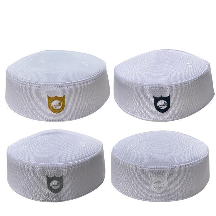 Peci Kopiah Putih Anak Dewasa Senada Malaysia Lokal / Peci Kopiah Haji Putih Polos Tebal Abu Hitam