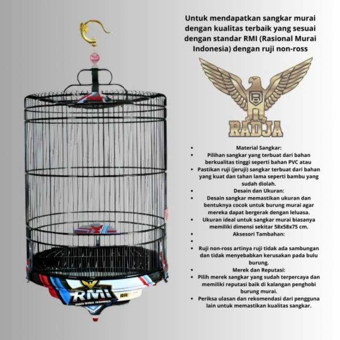 SANGKAR KANDANG MURAI RADJA RMI DECAL NEW PVC NO 2