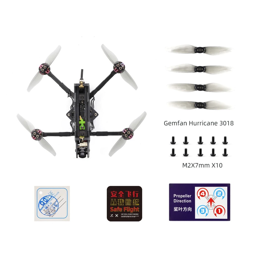 HGLRC Rekon3 V1.4 FPV Nano Long Range Drone 1S 3inch 18650 Super Long Lasting Quadcopter