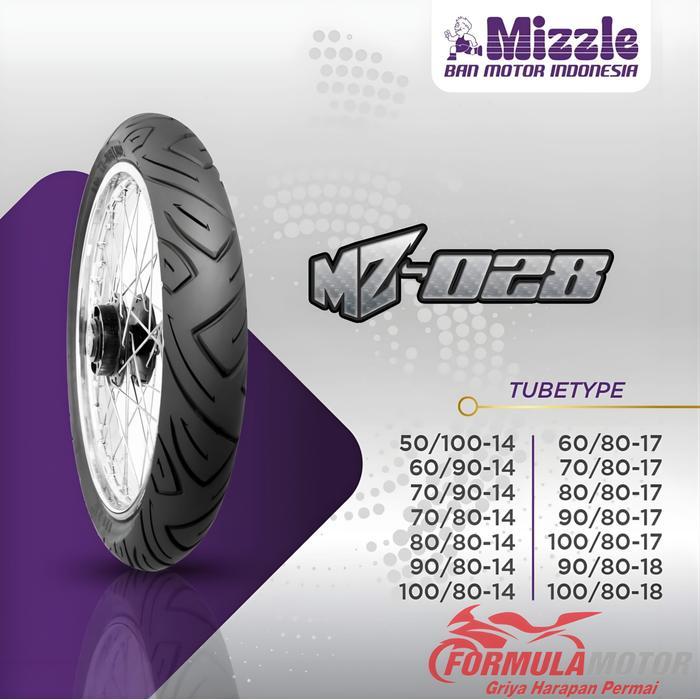 Mizzle MZ028 Ring 14 Tubetype All Size - Ban Motor Matic NON TUBLES (60/90-14, 70/80-14, 70/90-14,