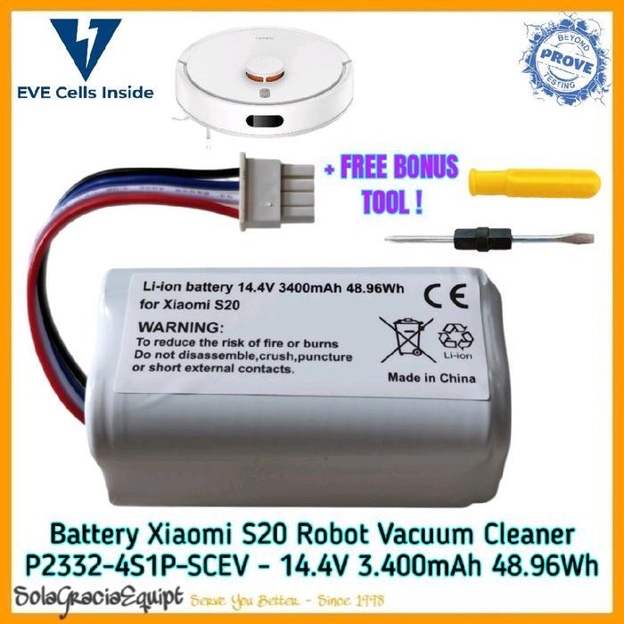 TERLARIS Batre / Baterai / Battery Robot Vacuum Mop Cleaner Xiaomi S20 - 14.4V 3.400mAh 48.96Wh SALE