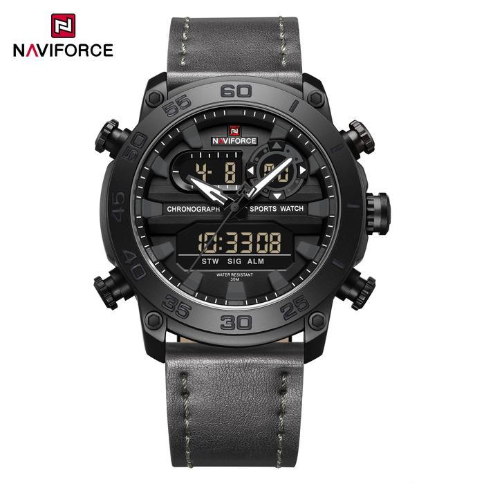 ASLI Jam Tangan Pria Digital Navi Tahan NF 9144 B/W/B READY STOCK