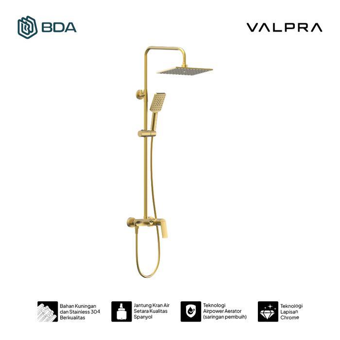 Valpra Shower Kamar Mandi Set Shower Set Kamar Mandi Shower Set Tiang Shower Mandi Panas Dingin Gold