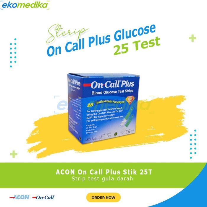 STRIP GULA DARAH ACON ON CALL PLUS STIK 25T GLUCOSE SINGLE PACK STRIP