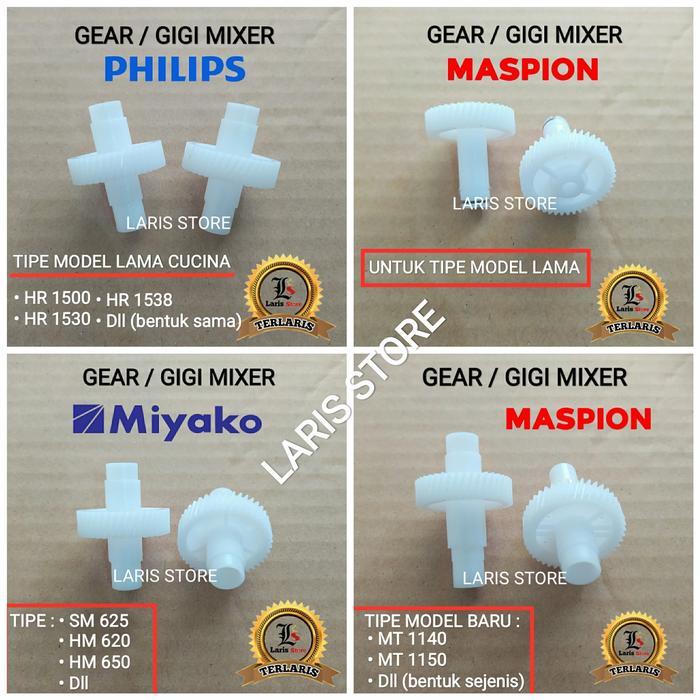 Gear Gigi Mixer Original Miyako Philips Maspion Tipe Model Baru Lama