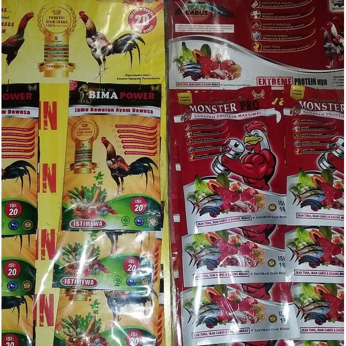 BEST SELLER PAKET BIMA POWER DAN MONSTER PRO 2 RENCENG EXTRA FOODING AYAM