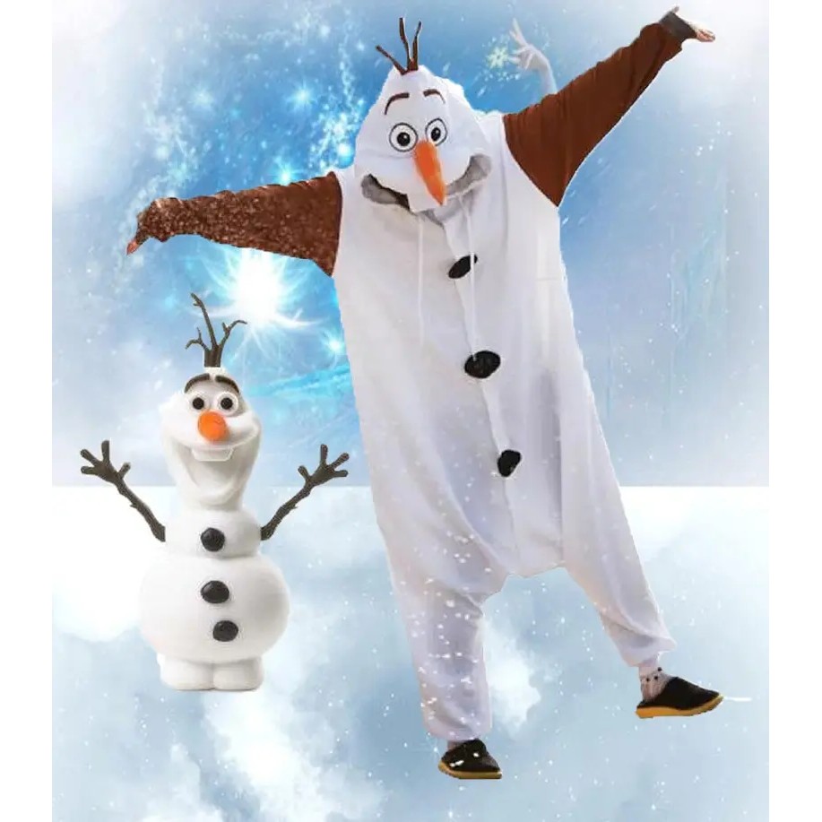 Frozen Olaf Snowman Cosplay Anime Costume Onesies Pyjamas Cartoon Animapajamas Kigurumi Onesies