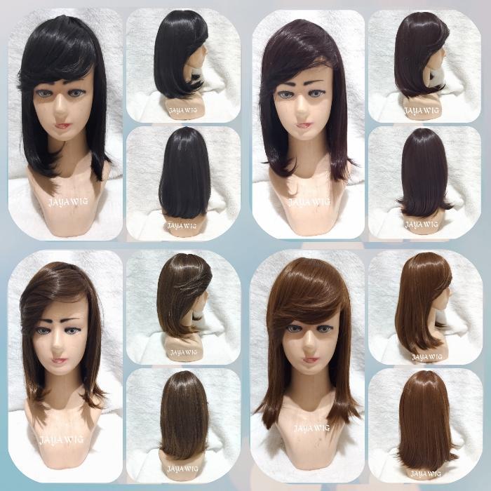 Rambut Palsu Wanita Wig Lurus Pendek Sebahu