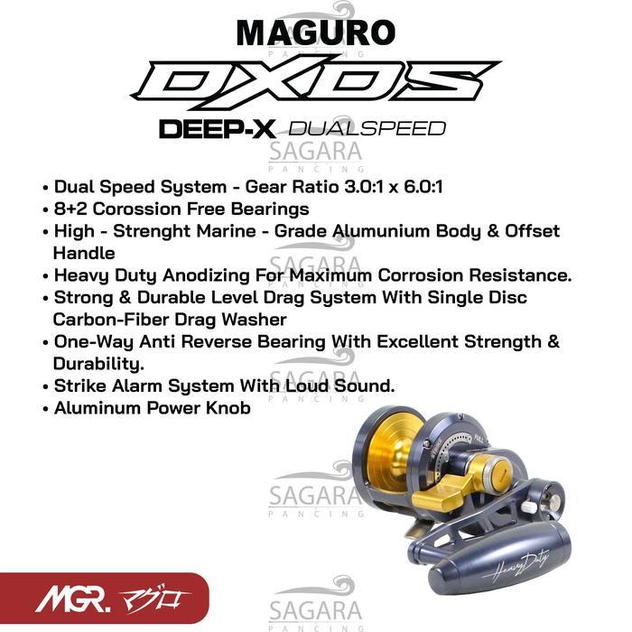 REEL MAGURO DEEP X DS 400 500 600 REEL OH LEVEL DRAG DOUBLE RATIO REEL OVER HEAD