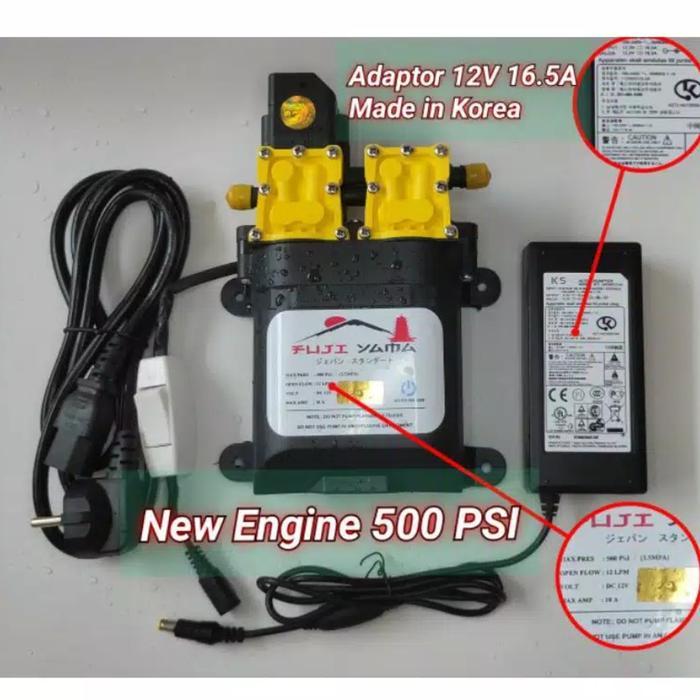 Paket Pompa Air 500 Psi Dc & Adaptor 16A Dinamo Sprayer Pump The Best Terbaru 