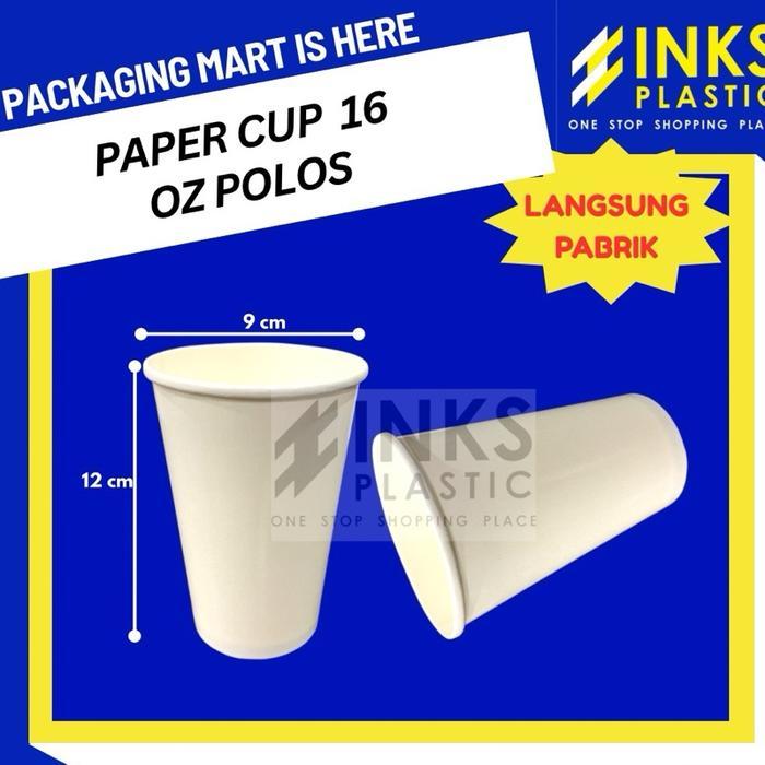 PAPER CUP 16 OZ POLOS GELAS KERTAS