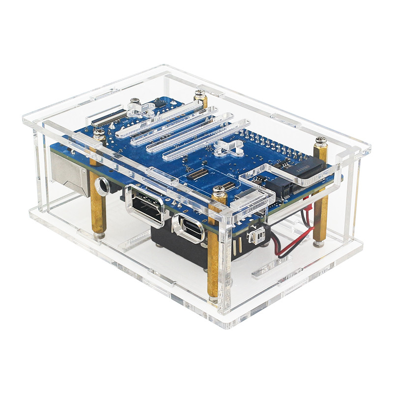 Orange Pi 4A Acrylic Case Transparent Shell Protective Box Cooling Fan Optional for Orange Pi 4A
